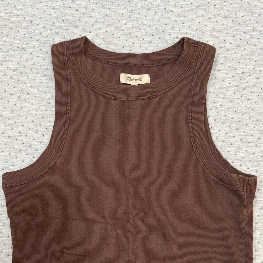 Madewell Chocolate Brown High Neck Tank Top